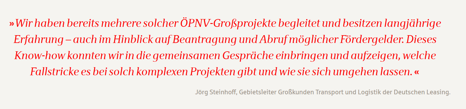 Jörg Steinhoff, Gebietsleiter Großkunden Transport und Logistik der Deutschen Leasing.  